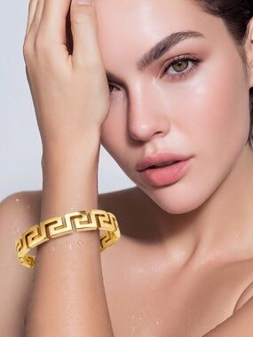 Fashion Jewelry Gold Greek Key Bangle Bracelet